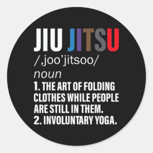Rolig definition av Jiu Jitsu BJJ eller MMA Runt Klistermärke