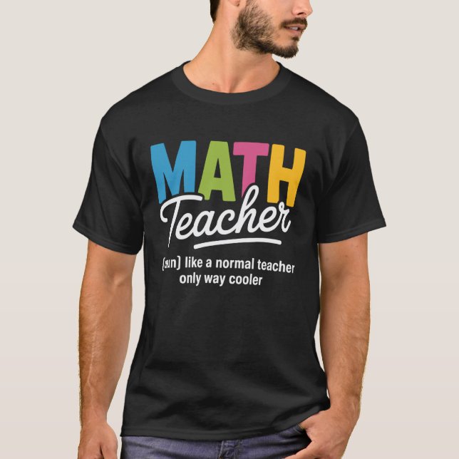 Rolig definition av matematiklärare Retro tillbaka T Shirt (Framsida)