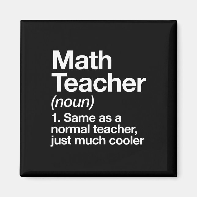 Rolig definition av matematiklärare tillbaka till  magnet (Framsidan)