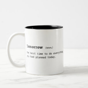 Rolig definition av morgondagkaffemuggen Två-Tonad mugg