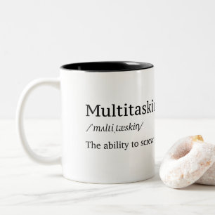 Rolig definition av multitaskingen Två-Tonad mugg