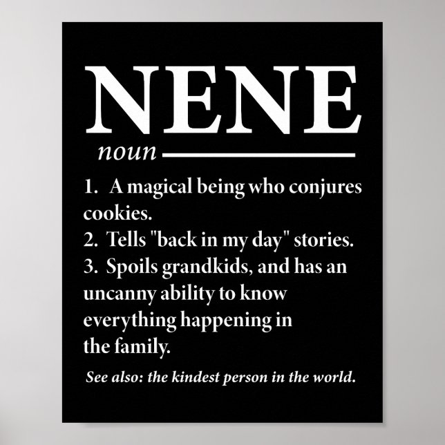 Rolig definition av Nene Mormor Poster (Framsidan)