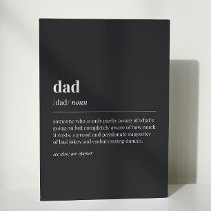 Rolig definition av pappa i svart kort