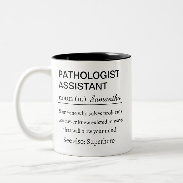 Rolig definition av patologassistent Två-Tonad mugg (Vänster)