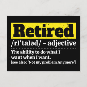 Rolig definition av pensionär Humor Pensionärsgåva Vykort