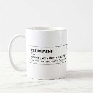 Rolig definition av pensionering kaffemugg