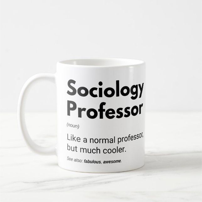 Rolig definition av sociologiprofessor kaffemugg (Vänster)
