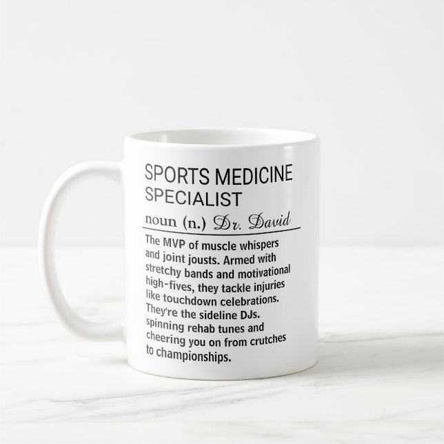 Rolig definition av specialist i idrottsmedicin kaffemugg (Vänster)