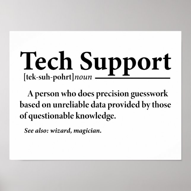 Rolig definition av teknisk support  poster (Framsidan)