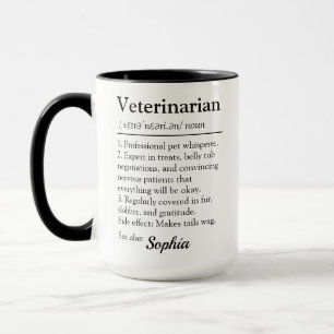 Rolig definition av veterinär Djurälskare Citat Mugg