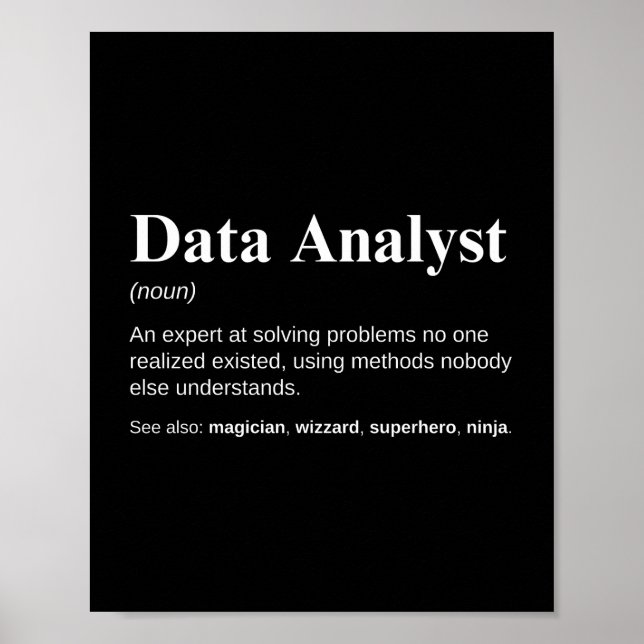 Rolig definition för dataanalytiker poster (Framsidan)