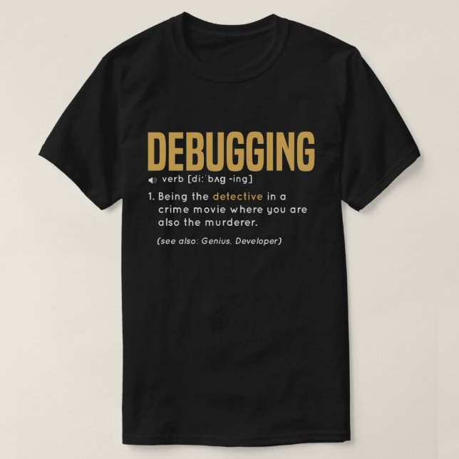 Rolig definition för feltestning med gul färg t shirt (Design framsida)