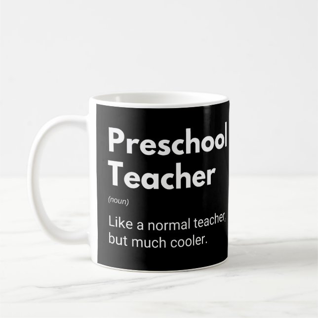Rolig definition för förskolelärare och pedagog kaffemugg (Vänster)