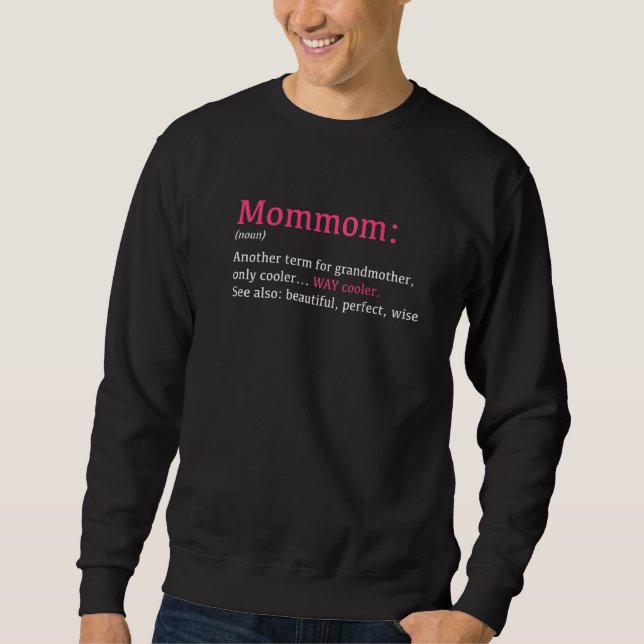 Rolig definition för kvinnors Mommom Substantiv En Lång Ärmad Tröja (Framsida)