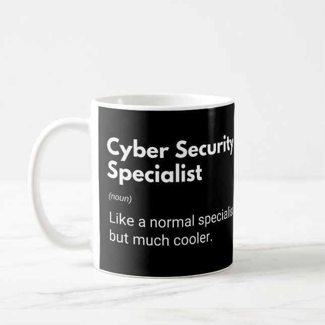 Rolig definition för specialist på cybersäkerhet kaffemugg (Vänster)