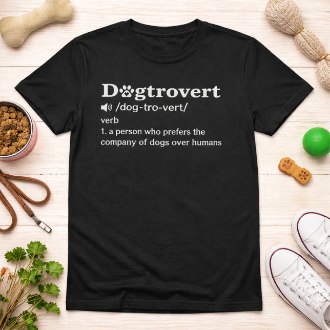 Rolig definitionscitat för hundtroende med vit tex t shirt (Skapare uppladdad)