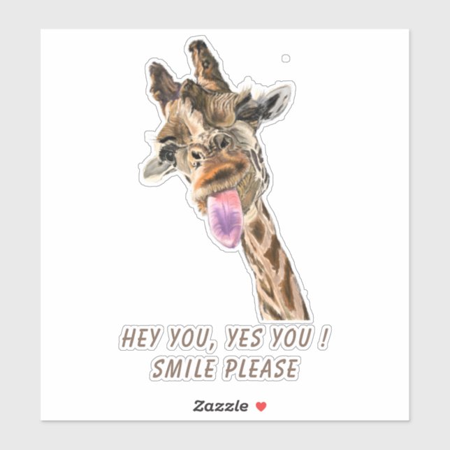 Rolig dekal med lekfull giraff - Anpassad text (Ark)