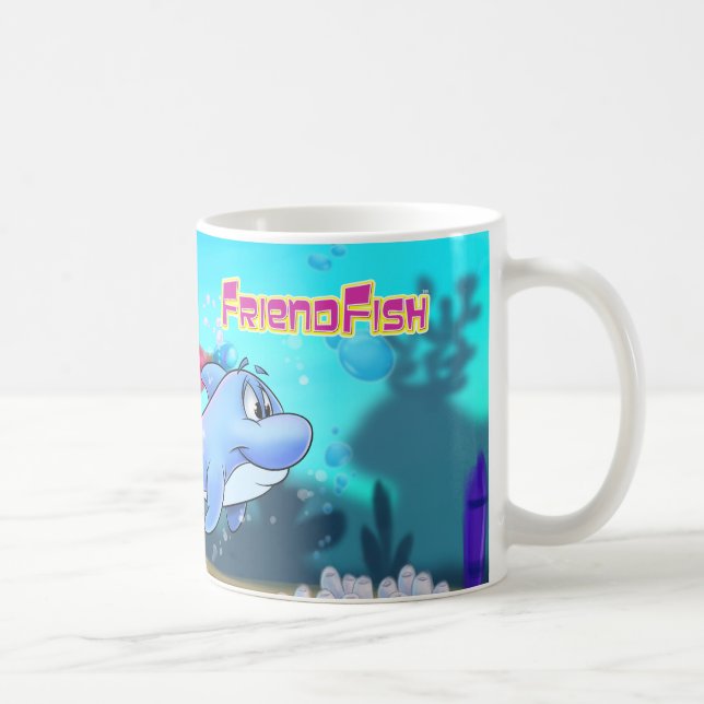 Rolig delfintecknadmugg kaffemugg (Höger)