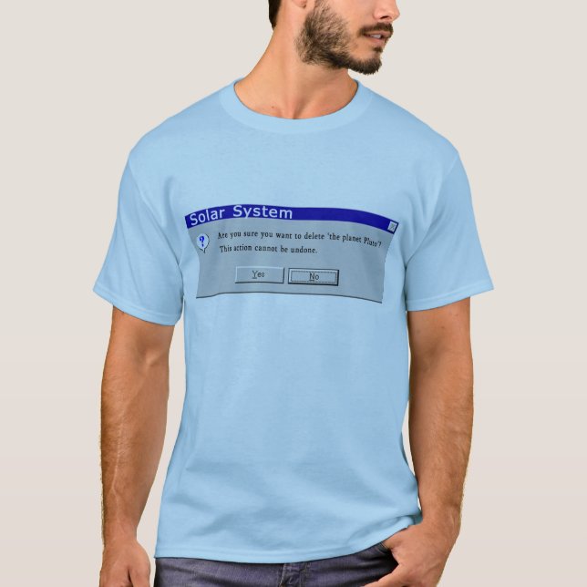 Rolig Demoted Pluto design T-shirt (Framsida)