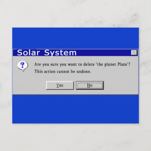 Rolig Demoted Pluto design Vykort