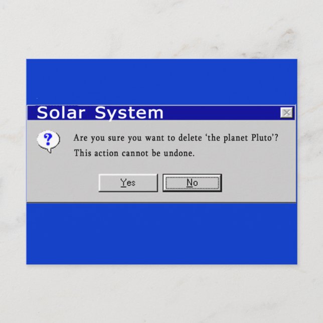 Rolig Demoted Pluto design Vykort (Framsida)