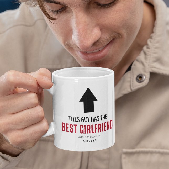 Rolig 'Den här killen har den bästa tjejkompisen' Kaffemugg (Skapare uppladdad)