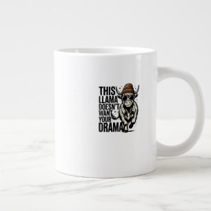 Rolig "Denna Lama Vill Inte Ha Din Drama" T-Shirt Jumbo Mugg