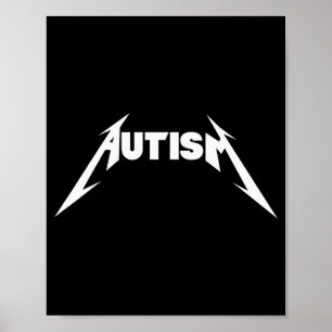 Rolig design Autism skelett meme metal rock för M Poster