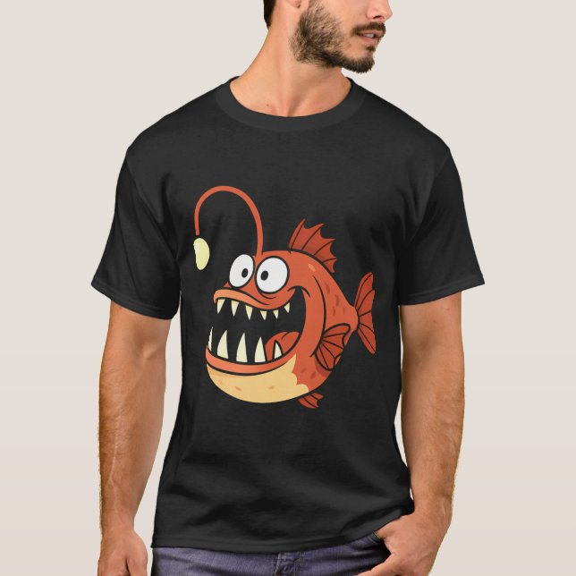 Rolig design av djuphavs-marulk t shirt (Framsida)