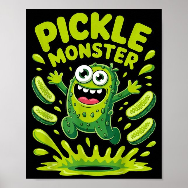 Rolig design av pickle-monster-teckning  poster (Framsidan)