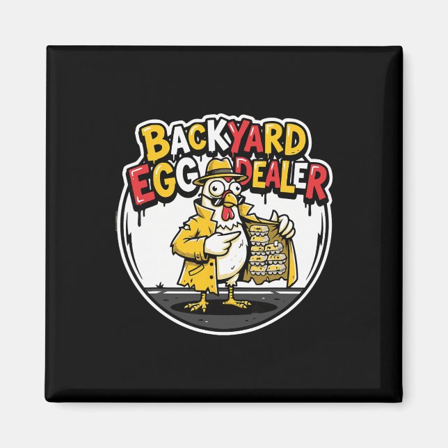Rolig design för ägghandlare på bakgård  magnet (Framsidan)