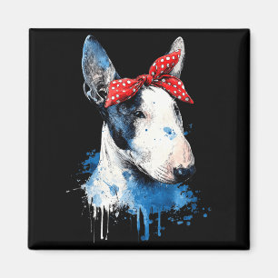 Rolig design för Bullterrier för hundälskande mamm Magnet