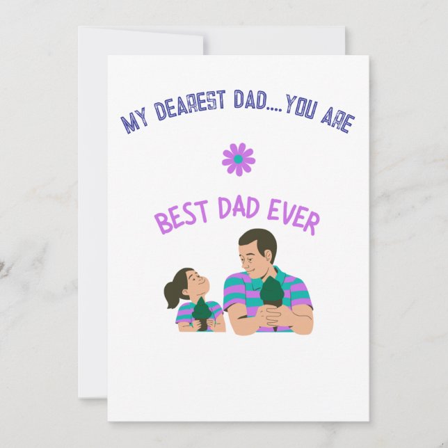 Rolig design för far och dotter med glass julkort (Framsida)