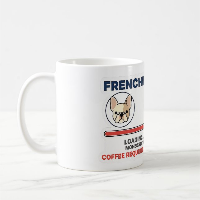 Rolig design för Frenchie-mamma som behöver kaffe Kaffemugg (Vänster)