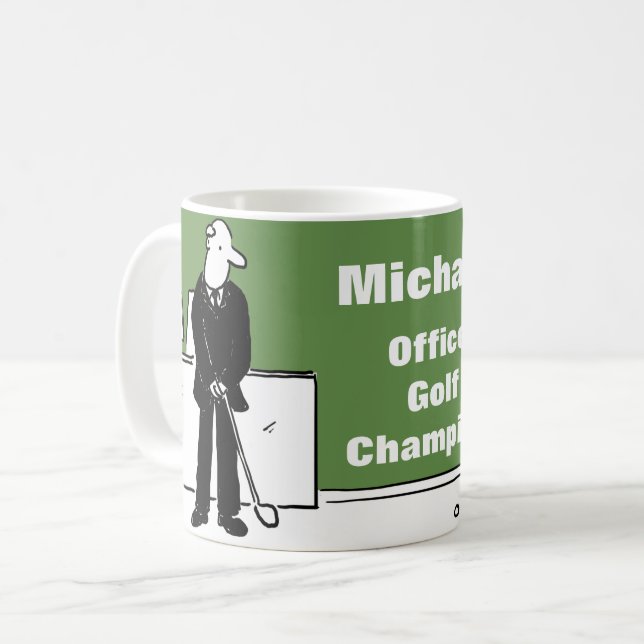 Rolig design för golfälskaren. Kontorsgolfare Kaffemugg (Framsida vänster)
