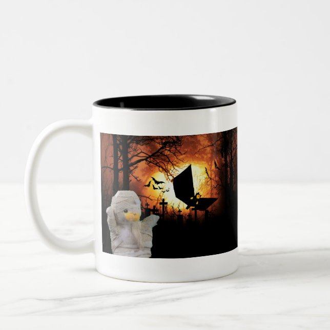 Rolig design för Halloween Två-Tonad Mugg (Vänster)