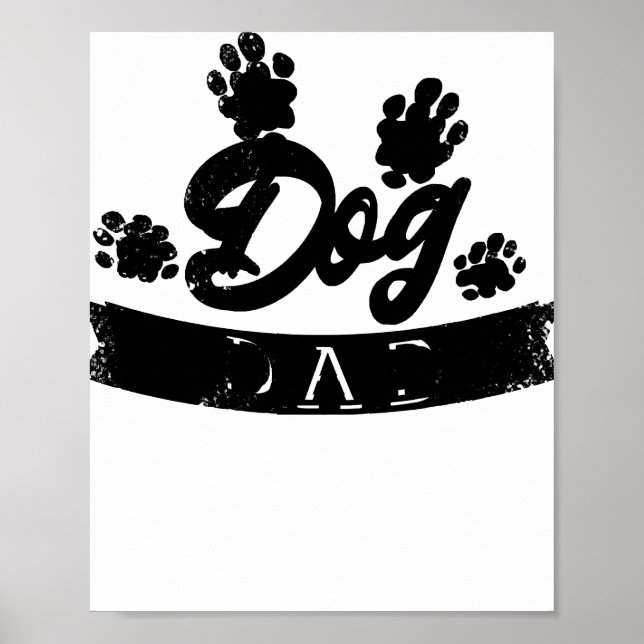 Rolig design för hundpappa - Presentidé för hundäg Poster (Framsidan)