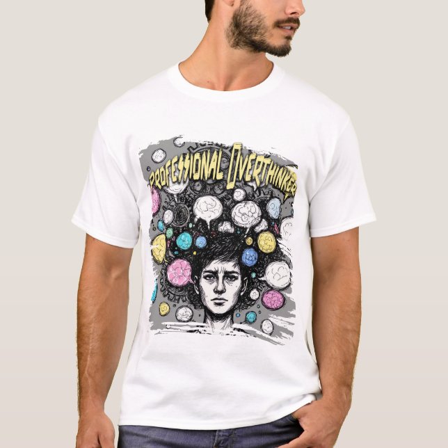rolig design för överanalysatorer t shirt (Framsida)