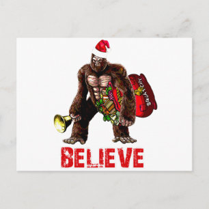Rolig design för Sasquatch jultomtenjul Helg Vykort