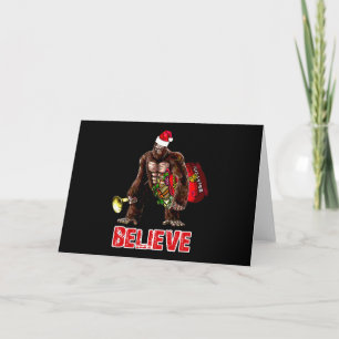 Rolig design för Sasquatch jultomtenjul Helgkort