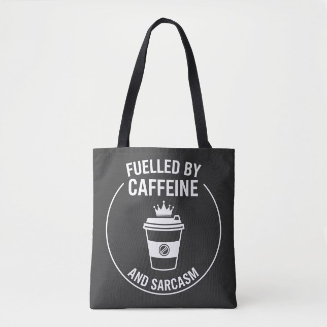 Rolig design med kaffekrydda och sarkasm tygkasse (Framsida)