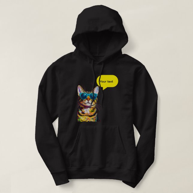 Rolig design med katt i pratbubbla hoodie (Design framsida)