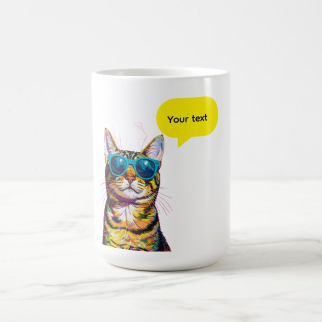Rolig design med katt i pratbubbla kaffemugg (Center)