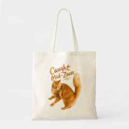 Rolig design med orange katt mitt i zoomies tygkasse