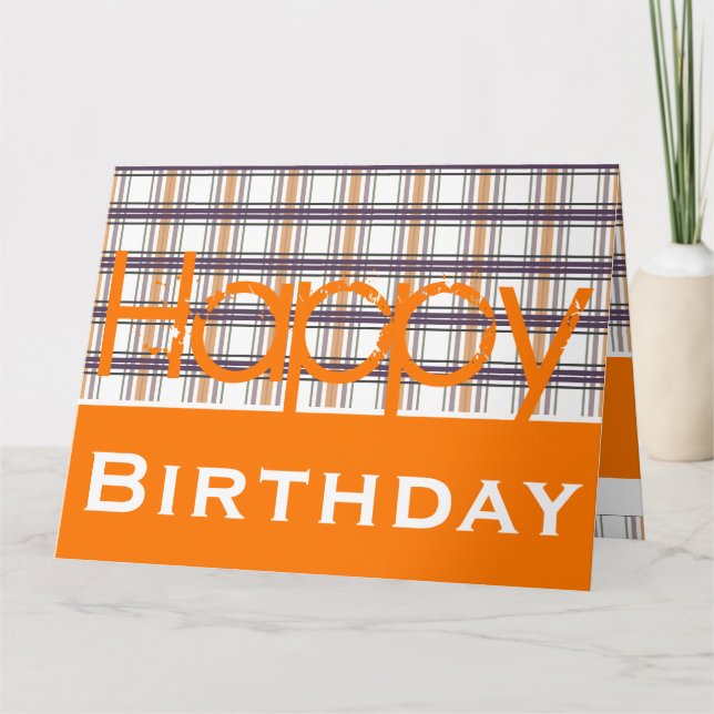 Rolig design med orange och rutigt kort (Framsida)