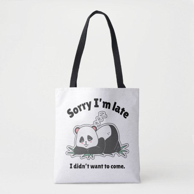 Rolig Design på Lat Panda Tygkasse (Framsida)