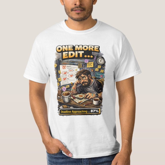 Rolig Designerns Sista Dag Konst T Shirt (Framsida)