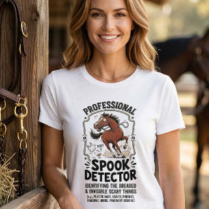 Rolig detektor för hästskräck ryttare present humo t shirt