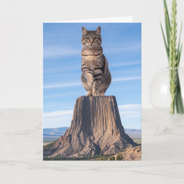 Rolig Devil's Tower Tabby Kort (Framsida)