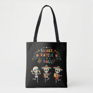 Rolig Día de los Muertos Skelettfirande Tygkasse
